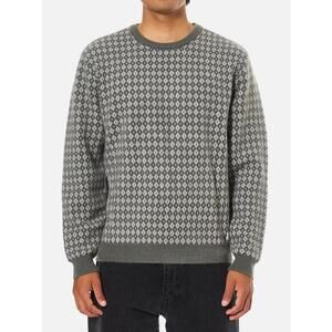 NEW KATIN check sweater top in gray green